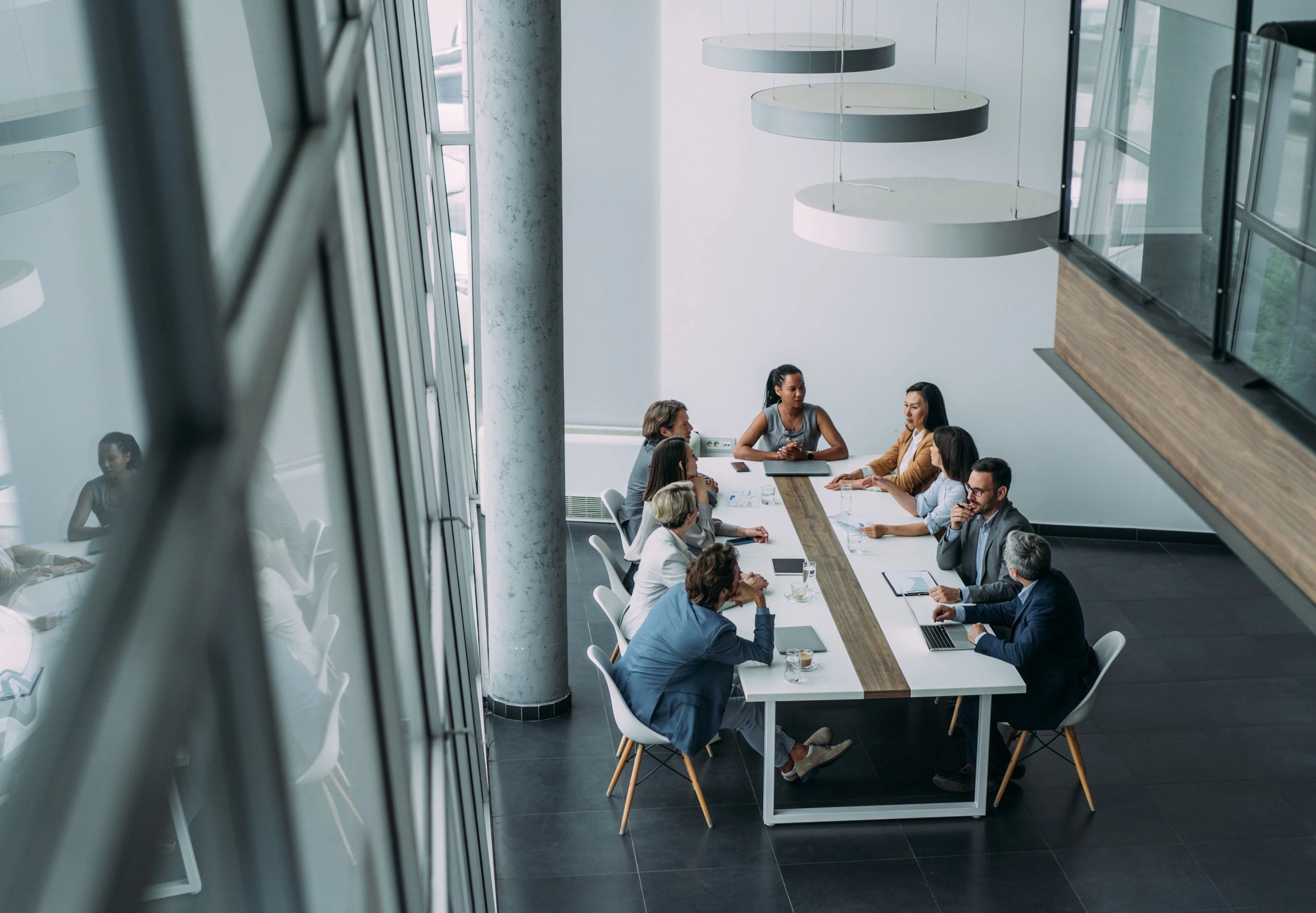 Automotive business team collaborating in a meeting