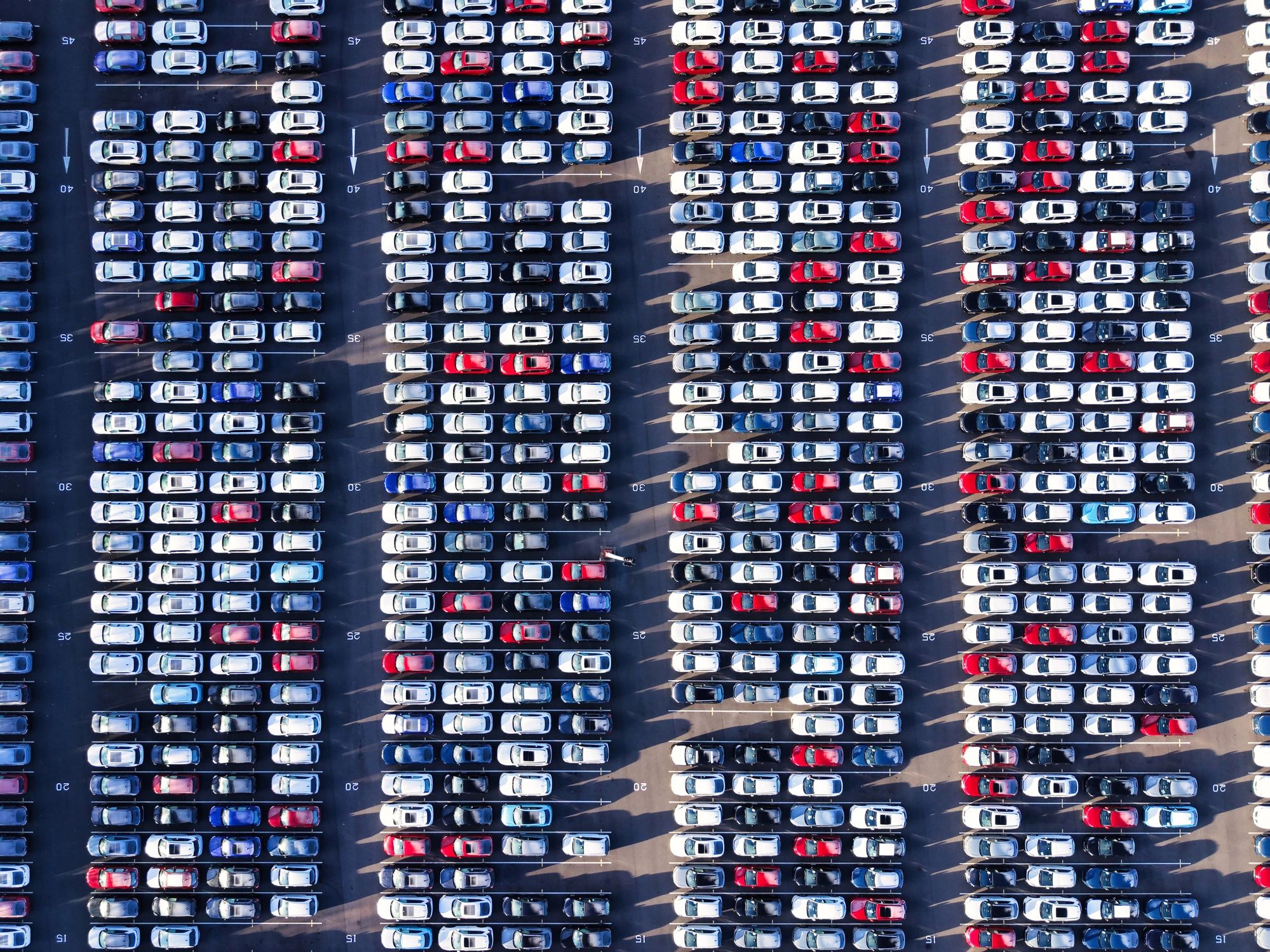 Automotive inventory at a vehicle distribution facility